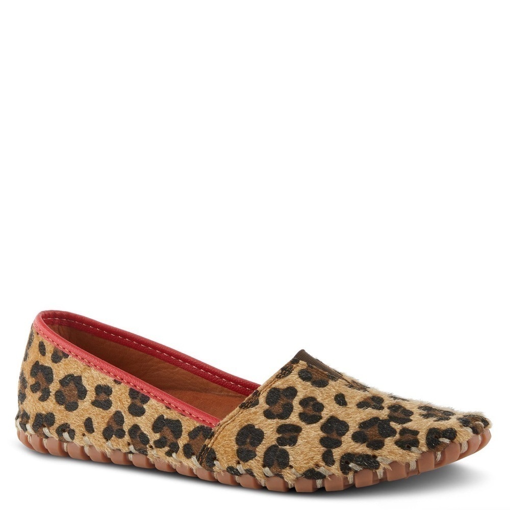 Leopard Print Women's Shoes with Red Trim - Picture 7 of 7